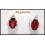 Diamond Stud Gemstone Stunning 18K White Gold Ruby Earrings [E0027]