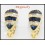 18K Yellow Gold Natural Diamond Blue Sapphire Earrings [E0008]