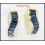 Genuine Diamond 18K Yellow Gold Blue Sapphire Earrings [E0011]