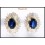 Blue Sapphire Jewelry 18K Yellow Gold Diamond Earrings [E0043]