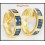 18K Yellow Gold Natural Diamond Blue Sapphire Earrings [EL0010]