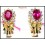 Clip-On Ruby Gemstone Ribbon Earrings 14K Yellow Gold [E_108]