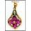 Gemstone Jewelry Diamond Ruby Pendant 18K Yellow Gold [P0078]