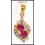 18K Yellow Gold Diamond Jewelry Gemstone Ruby Pendant [P0079]