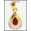 Gemstone Diamond 18K Yellow Gold Natural Ruby Pendant [P0097]