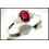 Oval Ruby and Diamond Solitaire Ring Solid 18K White Gold [RS0003]