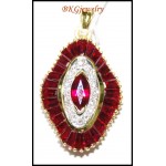 Diamond Jewelry Gemstone Ruby Pendant 18K Yellow Gold [P0141]