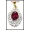 Ruby Gemstone Jewelry Diamond Pendant 18K Yellow Gold [P0140]