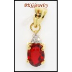 Ruby Solitaire Eternity 18K Yellow Gold Diamond Pendant [P0030]