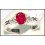 18K White Gold Diamond and Ruby Solitaire Ring [RS0006]