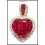 Unique Diamond Ruby Heart Pendant 18K Yellow Gold [P0144]