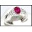 Solitaire Ruby and Diamond Ring Solid 18K White Gold [RS0011]