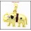 Natural Ruby 18K Yellow Gold Diamond Elephant Pendant [P0019]