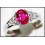 Pink Ruby and Diamond Ring Solid 18K White Gold [RS0013_1]