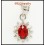 Genuine Ruby Solitaire Pendant Diamond 18K White Gold [P0024]