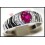 18K White Gold Oval Ruby and Diamond Ring [RS0021]