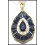 Diamond Jewelry 18K Yellow Gold Blue Sapphire Pendant [P0130]