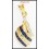 18K Yellow Gold Natural Diamond Blue Sapphire Pendant [P0080]
