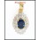 Blue Sapphire Diamond Solitaire Pendant 18K Yellow Gold [P0005]