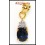 Solitaire Diamond Pendant Blue Sapphire 18K Yellow Gold [P0036]