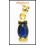 Blue Sapphire Diamond 18K Yellow Gold Solitaire Pendant [P0045]