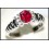 18K White Gold Ruby and Diamond Solitaire Ring [RS0041]