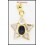 18K Yellow Gold Blue Sapphire Gemstone Diamond Star Pendant [P0100]