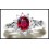 Ruby and Diamond Solitaire Ring Solid 18K White Gold [RS0044]