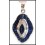 Natural Blue Sapphire Diamond Pendant 18K White Gold [P0067]