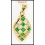 Diamond 18K Yellow Gold Natural Gemstone Emerald Pendant [P0081]