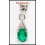 Natural Emerald Solitaire Pendant Diamond 18K White Gold [P0038]