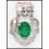 Diamond Natural Solitaire Pendant Emerald 18K White Gold [P0094]