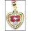 Diamond Heart Pendant Ruby Gemstone 14K Yellow Gold [P_164]