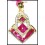 Ruby Jewelry Pendant Gemstone Diamond 14K Yellow Gold [P_157]