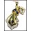 18K Yellow Gold Genuine Diamond Blue Sapphire Brooch/Pendant [I_015]
