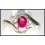 18K White Gold Ruby and Diamond Solitaire Ring [RS0096]