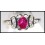 Solid 18K White Gold Diamond and Oval Ruby Ring [RS0098]