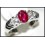 Solitaire Ring Solid 18K White Gold Ruby and Diamond [RS0102]