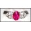 Solitaire Ring Solid 18K White Gold Ruby and Diamond [RS0102]